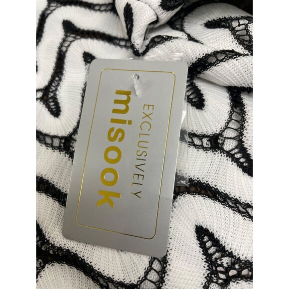 Misook Exclusively Womens Black & White Chevron Knit Cardigan Size IX - Picture 8 of 9
